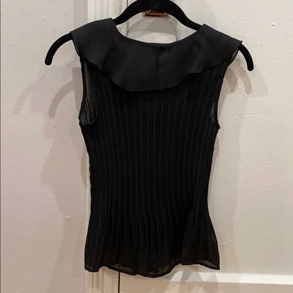 Sheer Ruffle Black Top - Picture 2 of 5